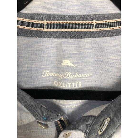 Tommy Bahama Polo Shirt Men's Size XXXL Heather Blue - Picture 2 of 8